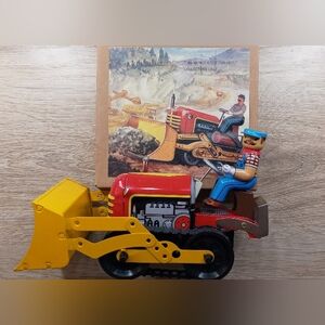 Vintage Toy Bulldozer with Driver